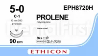 ПРОЛЕН 5/0 Гемо-Сил, 90 см, синий, Кол.EVERPOINT 13 мм х 2, 3/8, EPH8720H, 36 шт/упак