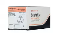 Stratafix Spiral PGA-PCL 3/0, двунаправл.30+30см, н/окр., Обр.-реж. 26 мм х 2, 3/8, SXMD2B412, 12 шт/упак