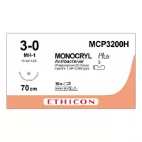 МОНОКРИЛ ПЛЮС 3/0, 70 см, фиолет., Кол. 31 мм, 1/2, MCP3200H, 36 шт/упак
