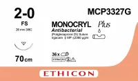 МОНОКРИЛ ПЛЮС 2/0, 70 см, н/окр., Обр.-реж. 26 мм, 3/8, MCP3327G, 12 шт/упак