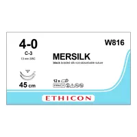 ШЕЛК 4/0, 45 см, бежевый, Обр.-реж. 13 мм х 2, 3/8, W816, 12 шт/упак