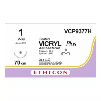 ВИКРИЛ ПЛЮС 1, 70 см, фиолет., Кол.-реж. 45 мм, 1/2, VCP9377H, 36 шт/упак