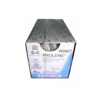 ПРОЛЕН 6/0, 60 см, синий, СС 9,3 мм х 2, 3/8, W8807, 12 шт/упак