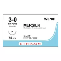 ШЕЛК 3/0, 75 см, черный, Кол. 26 мм, 1/2, W570H, 36 шт/упак