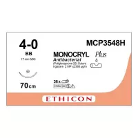 МОНОКРИЛ ПЛЮС 4/0, 70 см, фиолет., Кол. 17 мм, 3/8, MCP3548H, 36 шт/упак
