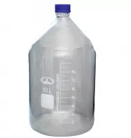 Банка 10 л; уп. 1/2 шт.,лаб.из светлого стекла с делениями и навинч. п/п крышкой, Китай