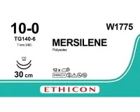 МЕРСИЛЕН 10/0, 30 см, зеленый, Шпат. МП тонкая 6,5 мм х 2,3/8, W1775, 12 шт/упак