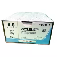 ПРОЛЕН 6/0, 75 см, синий, Кол.EVERPOINT 13 мм х 2, 1/2, EP8711H, 36 шт/упак