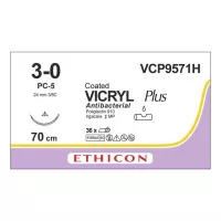 ВИКРИЛ ПЛЮС 3/0, 70 см, н/окр., Прайм реж. 19 мм, 3/8, VCP9571H, 36 шт/упак