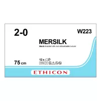 ШЕЛК 2/0, 10х75 см, черный, лигатура, W223, 12 шт/упак