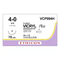 ВИКРИЛ ПЛЮС 4/0, 70 см, фиолет., Кол.-реж. 17 мм, 1/2, VCP994H, 36 шт/упак