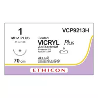 ВИКРИЛ ПЛЮС 1, 70 см, фиолет., Кол. 31 мм, 1/2, VCP9213H, 36 шт/упак