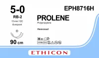 ПРОЛЕН 5/0 Гемо-Сил, 90 см, синий, Кол.EVERPOINT 13 мм х 2, 1/2, EPH8716H, 36 шт/упак