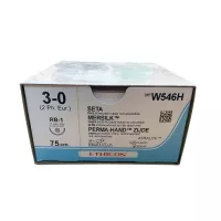 ШЕЛК 3/0, 75 см, черный, Кол. 17 мм, 1/2, W546H, 36 шт/упак