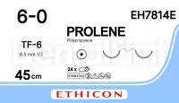 ПРОЛЕН 6/0, 45 см, синий, Кол. 6.5 мм х 2, 1/2, EH7814E, 24 шт/упак