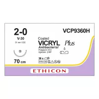 ВИКРИЛ ПЛЮС 2/0, 70 см, фиолет., Кол.-реж. 31 мм, 1/2, VCP9360H, 36 шт/упак