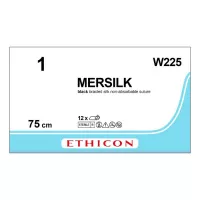 ШЕЛК 1, 10х75 см, черный, лигатура, W225, 12 шт/упак