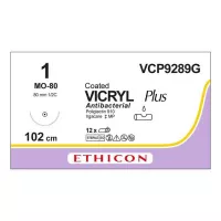 ВИКРИЛ ПЛЮС 1, 100 см, фиолет., Кол.масс. 80 мм, 1/2, VCP9289G, 12 шт/упак