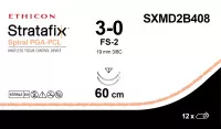 STRATAFIX SPIRAL MONOCRYL Plus 2/0, 15 см, Кол. 26 мм, 1/2, SXMP1B408, 12 шт/упак
