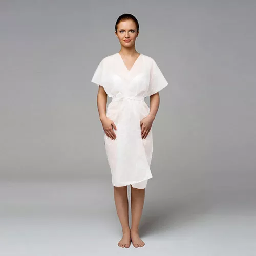 Халат кимоно одноразовый с короткими рукавами (спанлейс) цвет белый купить  в Москве по цене 83.80 руб. с доставкой